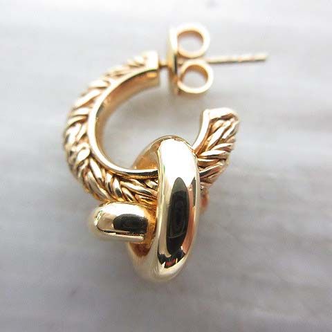 Bottega Veneta Knot Earrings 18K Gold Polished Star Ring Silver