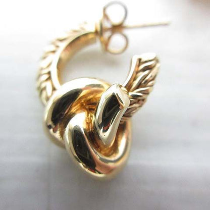 Bottega Veneta Knot Earrings 18K Gold Polished Star Ring Silver