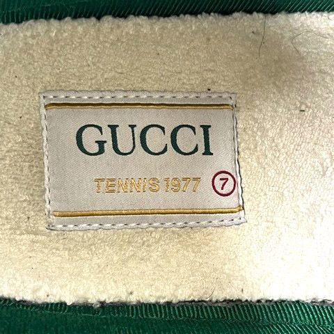 Gucci Sneakers Sherry Line Canvas GG Pattern Low Cut 7 Beige Green Red