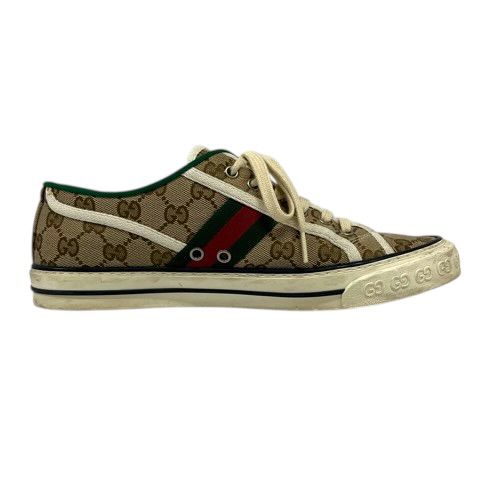 Gucci Sneakers Sherry Line Canvas GG Pattern Low Cut 7 Beige Green Red