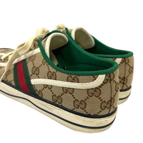Gucci Sneakers Sherry Line Canvas GG Pattern Low Cut 7 Beige Green Red
