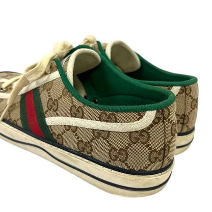 Gucci Sneakers Sherry Line Canvas GG Pattern Low Cut 7 Beige Green Red