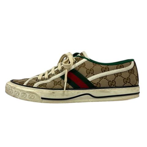 Gucci Sneakers Sherry Line Canvas GG Pattern Low Cut 7 Beige Green Red
