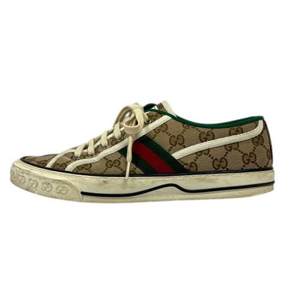 Gucci Sneakers Sherry Line Canvas GG Pattern Low Cut 7 Beige Green Red