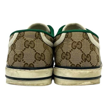 Gucci Sneakers Sherry Line Canvas GG Pattern Low Cut 7 Beige Green Red