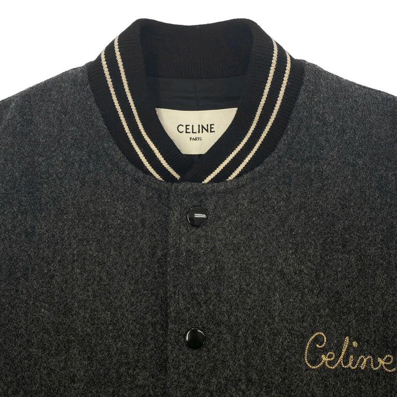 Celine Embroidery Teddy Jacket Stadium Gray 34