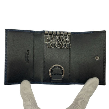 Bvlgari Leather Key Case Navy