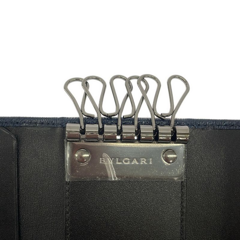 Bvlgari Leather Key Case Navy