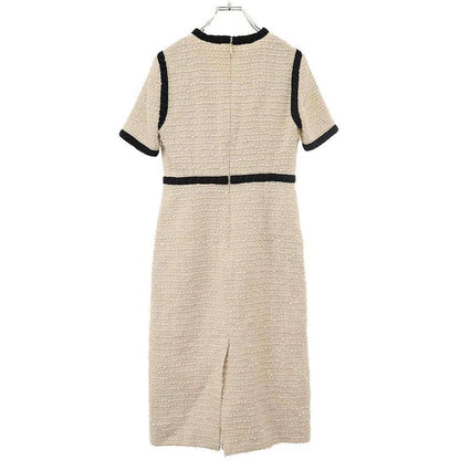 Gucci GG Button Tweed Dress Beige Black 38