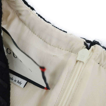 Gucci GG Button Tweed Dress Beige Black 38