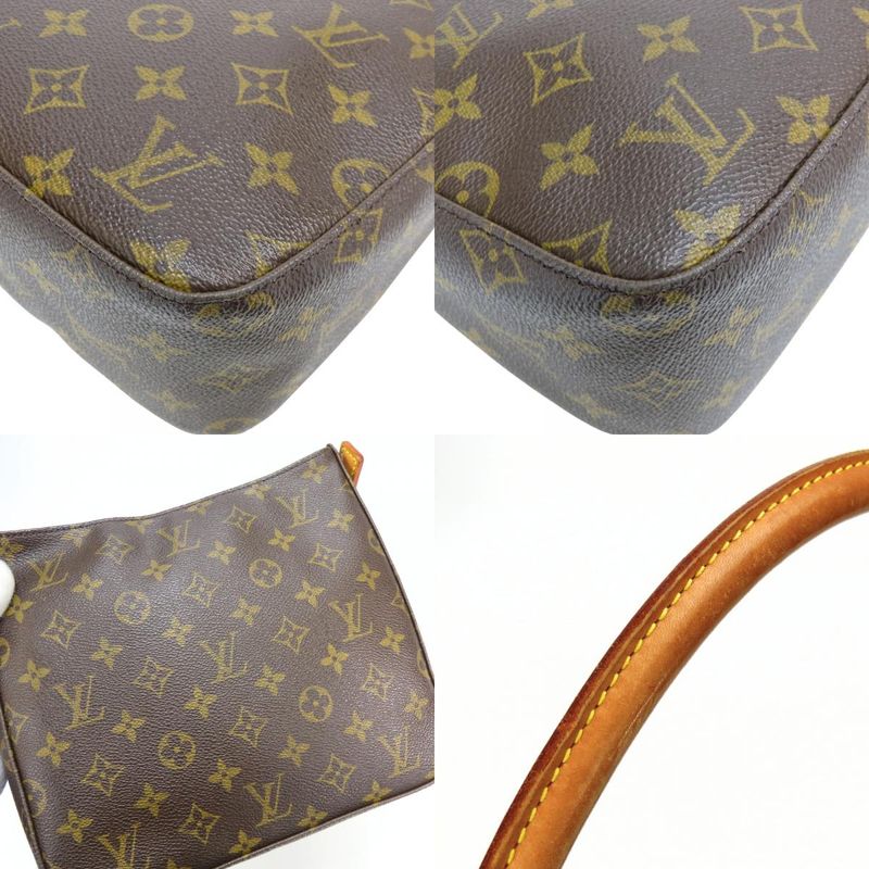 Louis Vuitton Shoulder Bag Looping MM Monogram Leather Brown