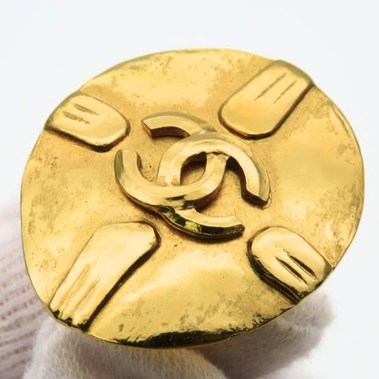 Chanel Earrings CC Logo Metal Gold Plated
