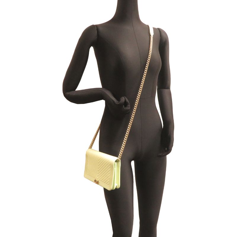 Chanel Shoulder Bag Caviar Green