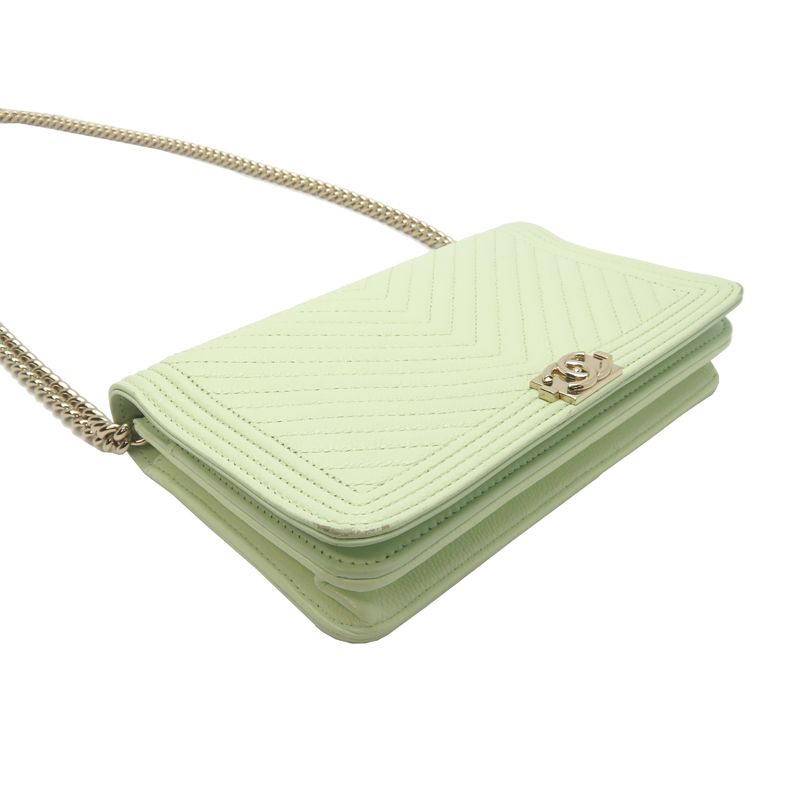 Chanel Shoulder Bag Caviar Green