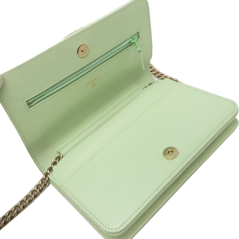 Chanel Shoulder Bag Caviar Green