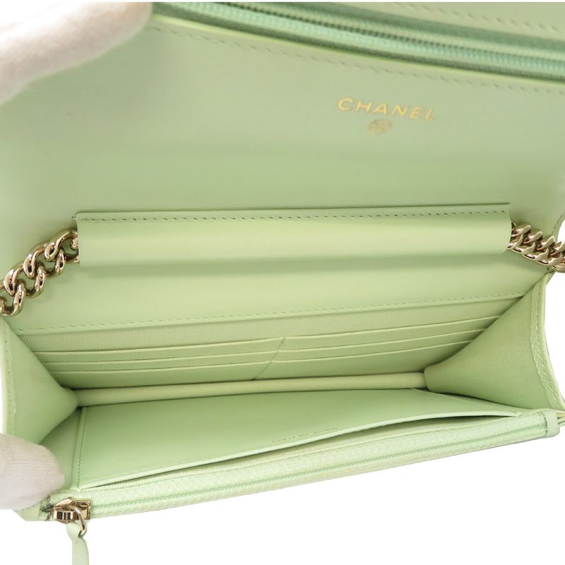 Chanel Shoulder Bag Caviar Green
