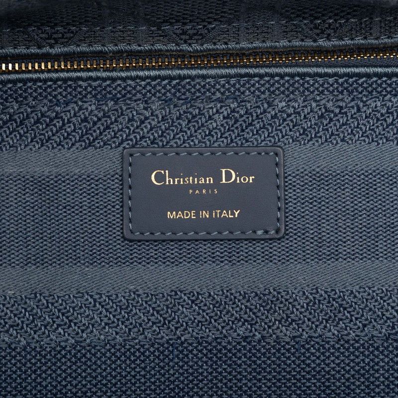 Dior Cannage Lady D-lite 2-Way Shoulder Bag Blue Canvas