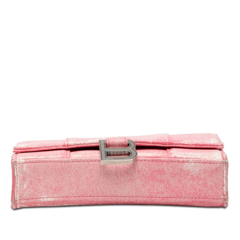 Balenciaga Our Glass Crossbody Chain Shoulder Bag Pink Leather