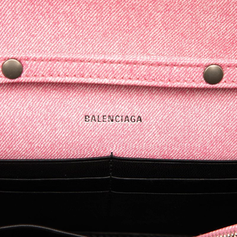 Balenciaga Our Glass Crossbody Chain Shoulder Bag Pink Leather