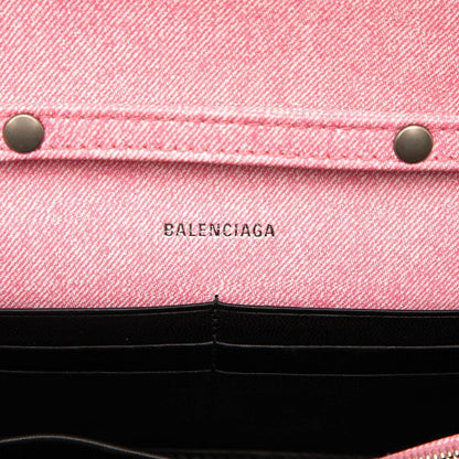 Balenciaga Our Glass Crossbody Chain Shoulder Bag Pink Leather