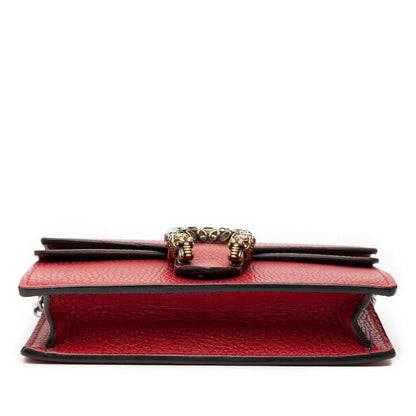 Gucci Dionysus Crossbody Chain Shoulder Bag Red Leather