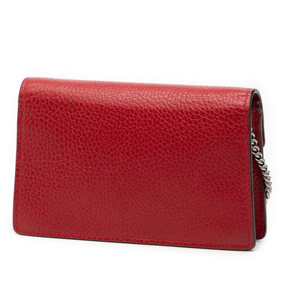 Gucci Dionysus Crossbody Chain Shoulder Bag Red Leather