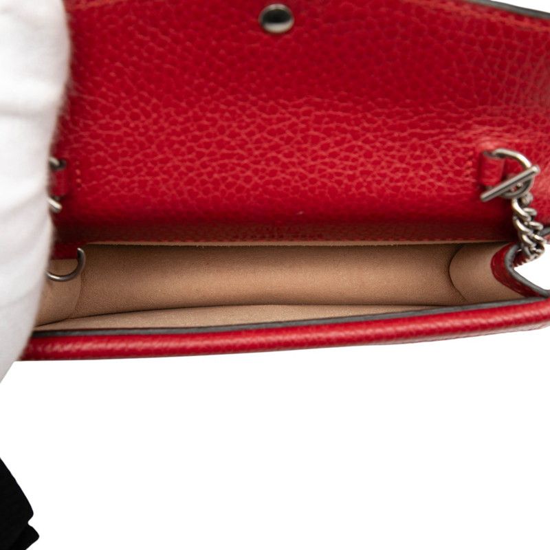 Gucci Dionysus Crossbody Chain Shoulder Bag Red Leather