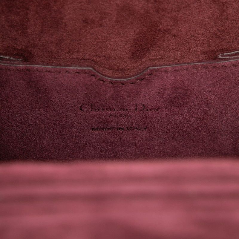 Dior Addict Small Box Crossbody Shoulder Bag Wine Red Bold Leather