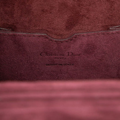 Dior Addict Small Box Crossbody Shoulder Bag Wine Red Bold Leather