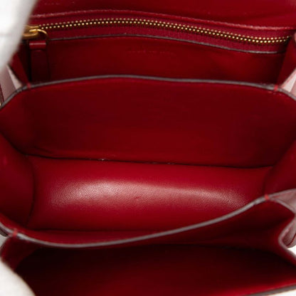 Celine Classic Box Red Gold Leather