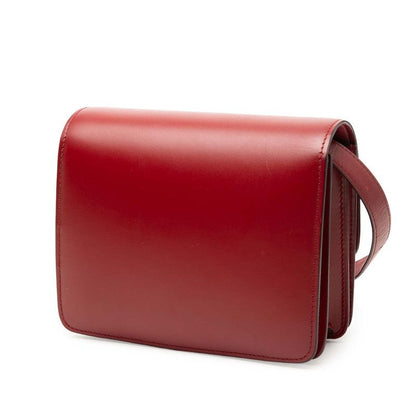 Celine Classic Box Red Gold Leather