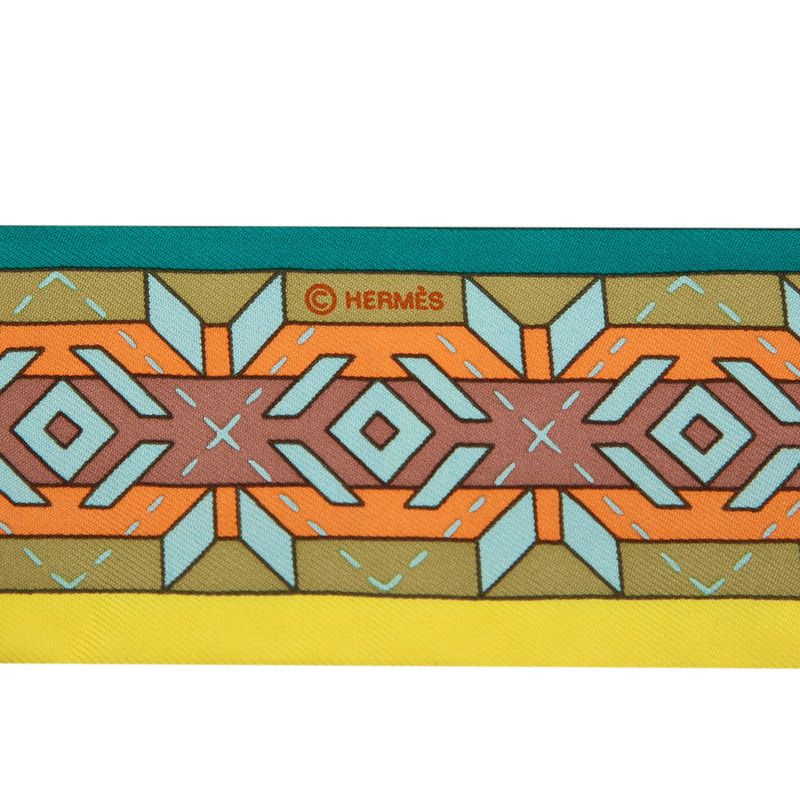 Hermes Twilly Balles du Mexique Mexico Mexican Dance Yellow Green
