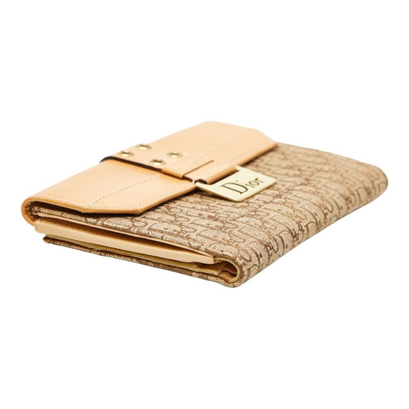 Dior Trotter Beige Brown Canvas Leather