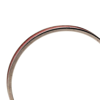 Hermes Kelly Bangle Cadena Motif Silver Red Metal Leather