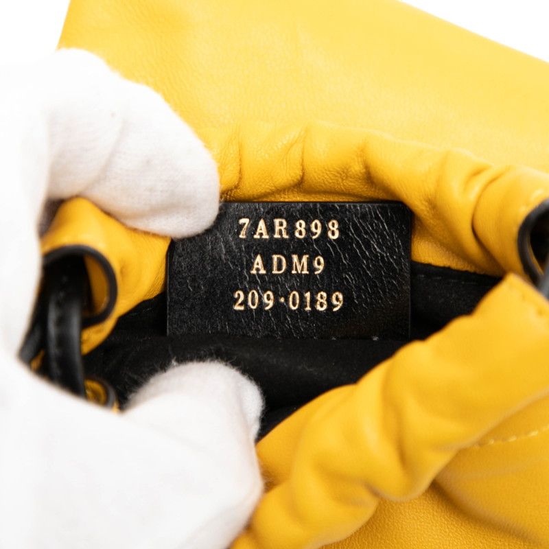 Fendi Logo Phone Pouch Yellow Leather