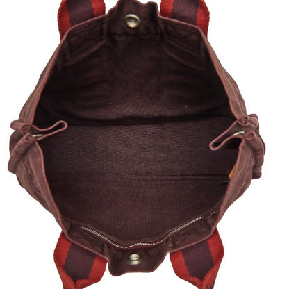 Hermes Fourre Tout PM Tote Bold Brown Red Canvas