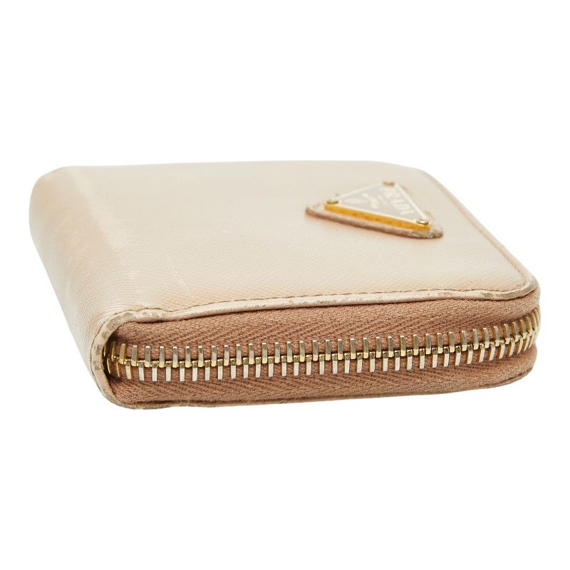 Prada Coin Case Card Case Coin Purse Beige Saffiano