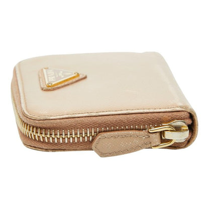 Prada Coin Case Card Case Coin Purse Beige Saffiano