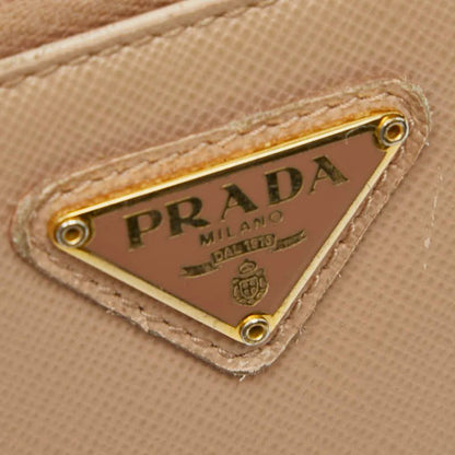Prada Coin Case Card Case Coin Purse Beige Saffiano
