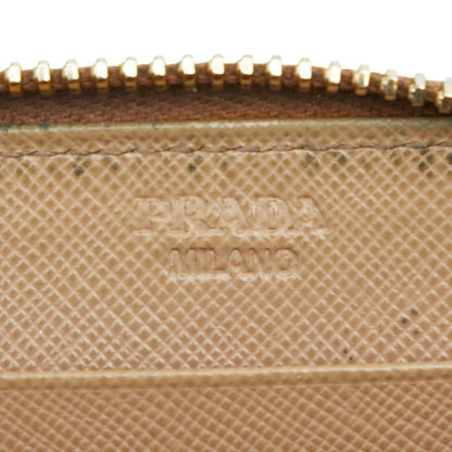 Prada Coin Case Card Case Coin Purse Beige Saffiano