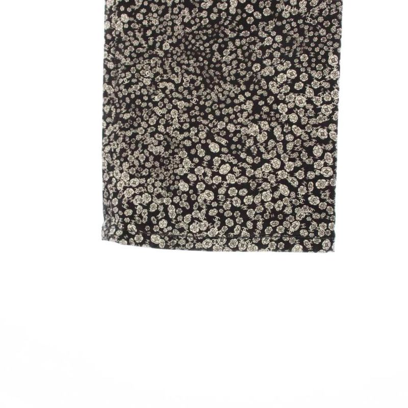 Chanel Camellia Cotton Pants Skinny Pants 36 Black KH