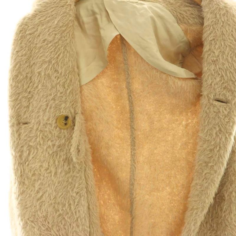 Celine Phoebe Philo Era Alpaca Cowl Shaggy Coat Long 34 Light Beige NR OS