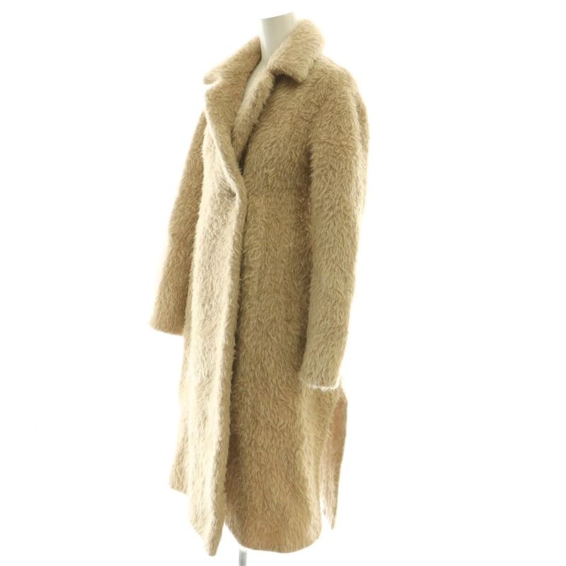 Celine Phoebe Philo Era Alpaca Cowl Shaggy Coat Long 34 Light Beige NR OS