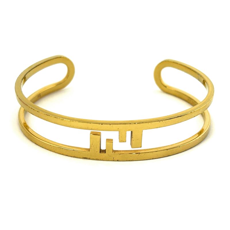 Fendi O-rock Bangle FF Logo Gold Plated
