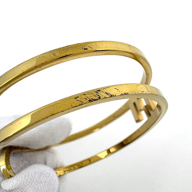 Fendi O-rock Bangle FF Logo Gold Plated