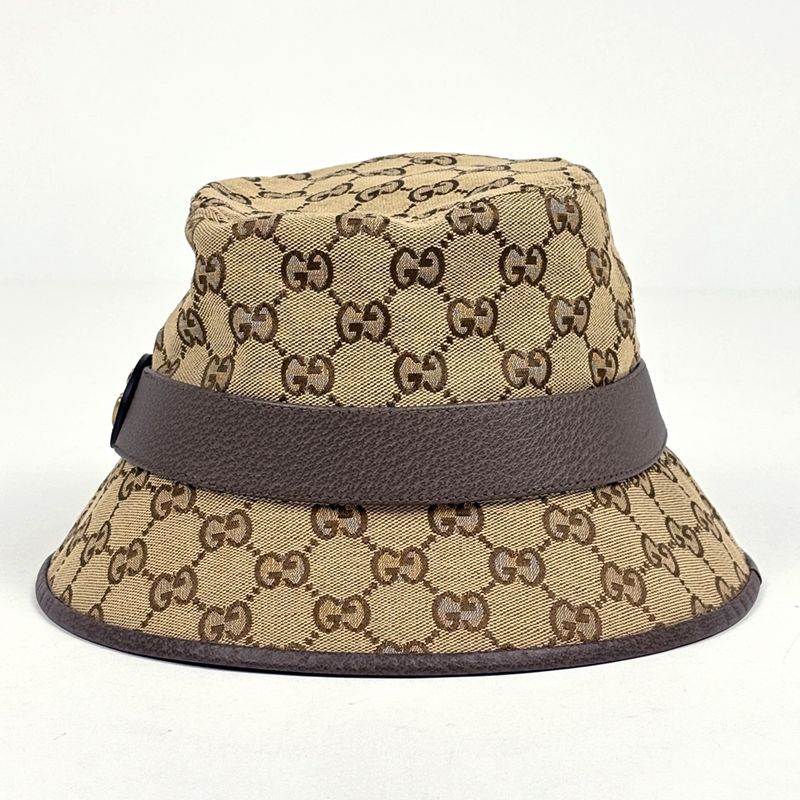 Gucci GG Marmont Hat Pattern Bucket Hat Beige Brown