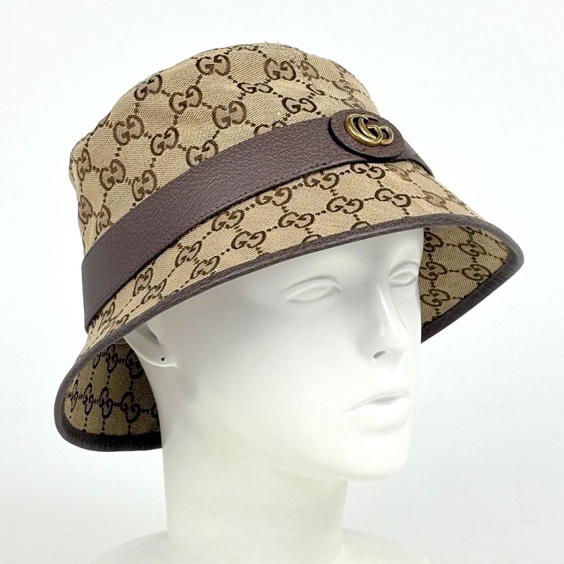Gucci GG Marmont Hat Pattern Bucket Hat Beige Brown