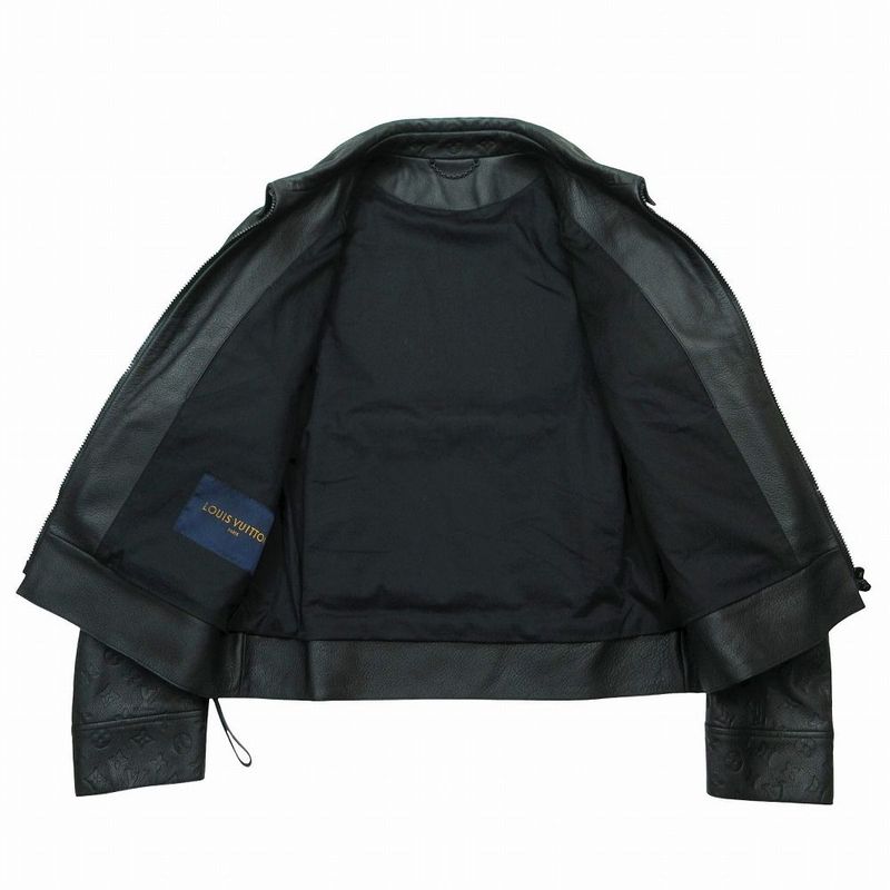 Louis Vuitton Monogram Embossed Utility Leather Jacket Calf 46 M