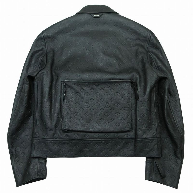 Louis Vuitton Monogram Embossed Utility Leather Jacket Calf 46 M