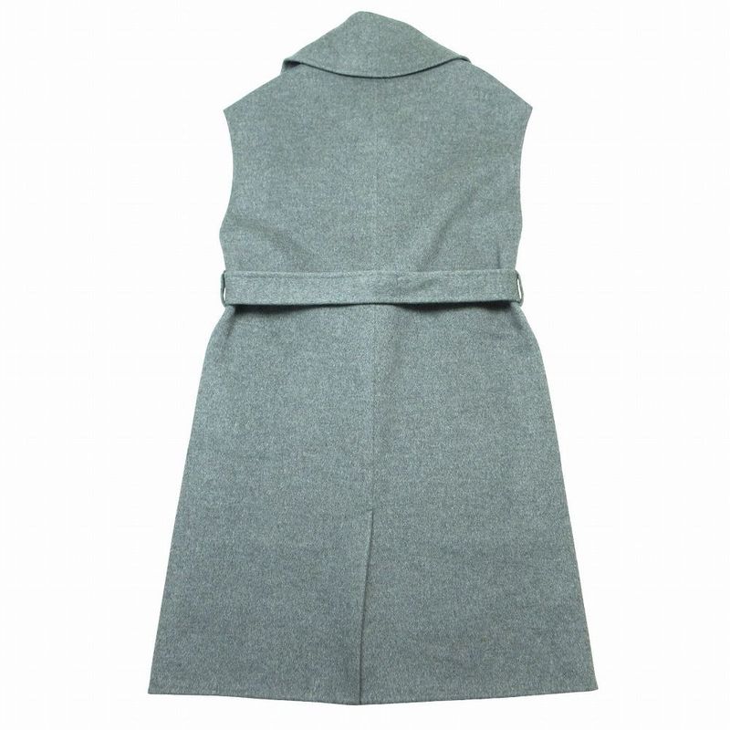 Hermes Cashmere Double Face Long Gilet No Sleeve Coat 34 XS